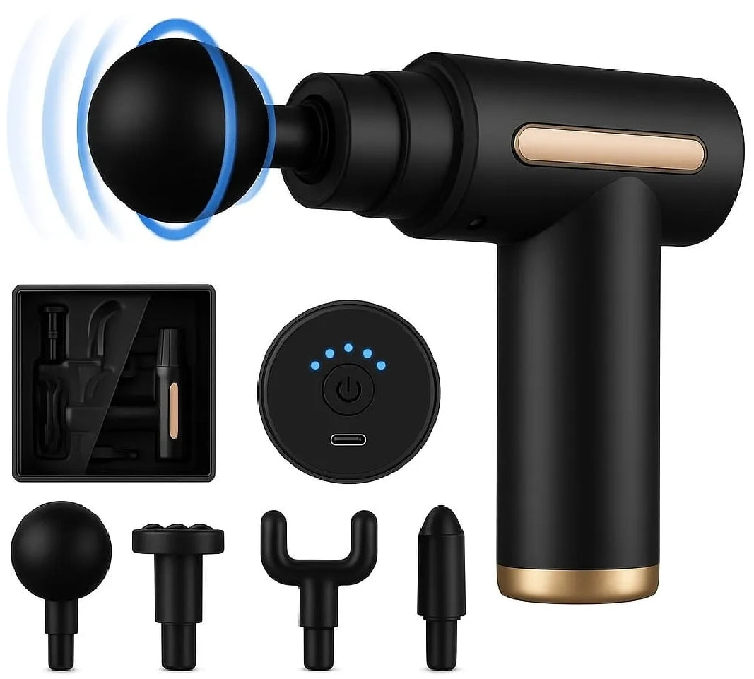 Powerful Deep Tissue Massage Gun – Multiple Attachments & Adjustable