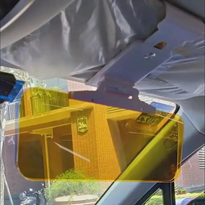 2-in-1 Car Sun Visor – Yellow Night Vision & Black Day Shade
