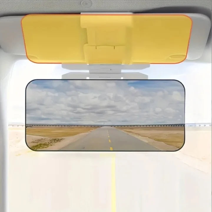 2-in-1 Car Sun Visor – Yellow Night Vision & Black Day Shade