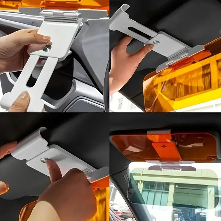 2-in-1 Car Sun Visor – Yellow Night Vision & Black Day Shade