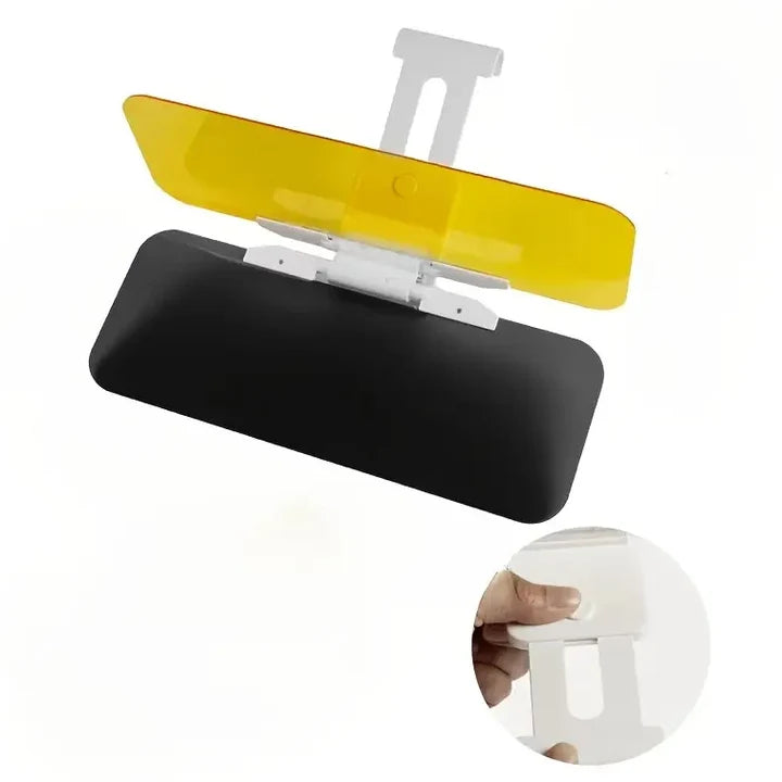 2-in-1 Car Sun Visor – Yellow Night Vision & Black Day Shade