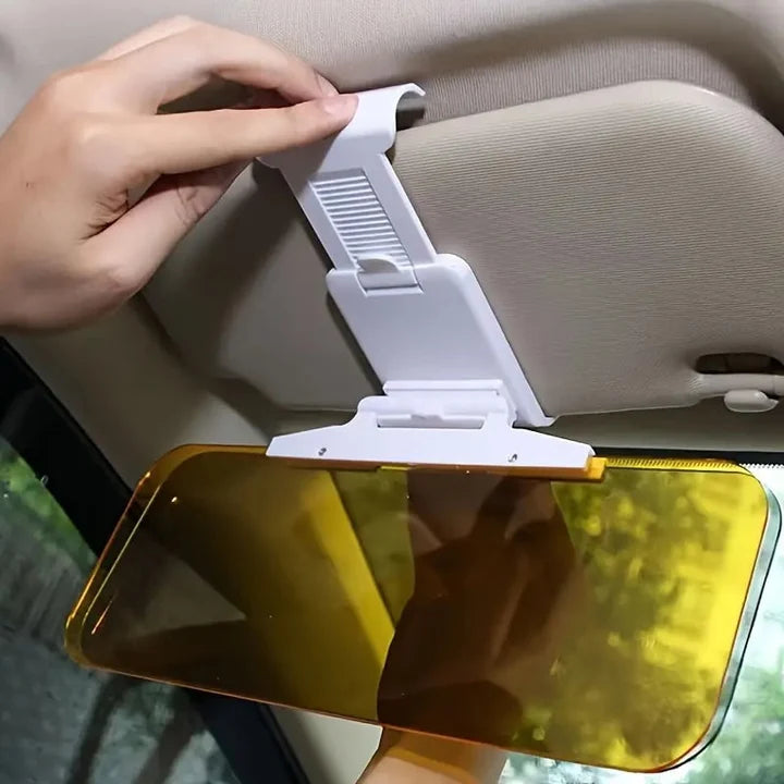 2-in-1 Car Sun Visor – Yellow Night Vision & Black Day Shade