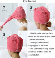 Microfiber Hair Dryer Wrap Towel for Women – Pack of 2