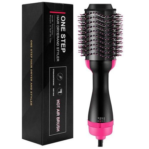 One Step 3 - in - 1 Hot Air Brush Hair Dryer | Ionic Straightening & Volumizing Styler - Smart Flex Store