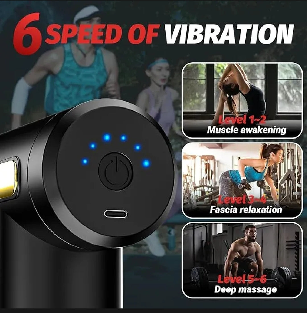 Powerful Deep Tissue Massage Gun – Multiple Attachments & Adjustable