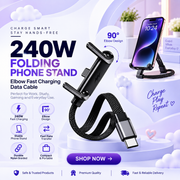 2-in-1 240W Fast Charging Cable with Stand