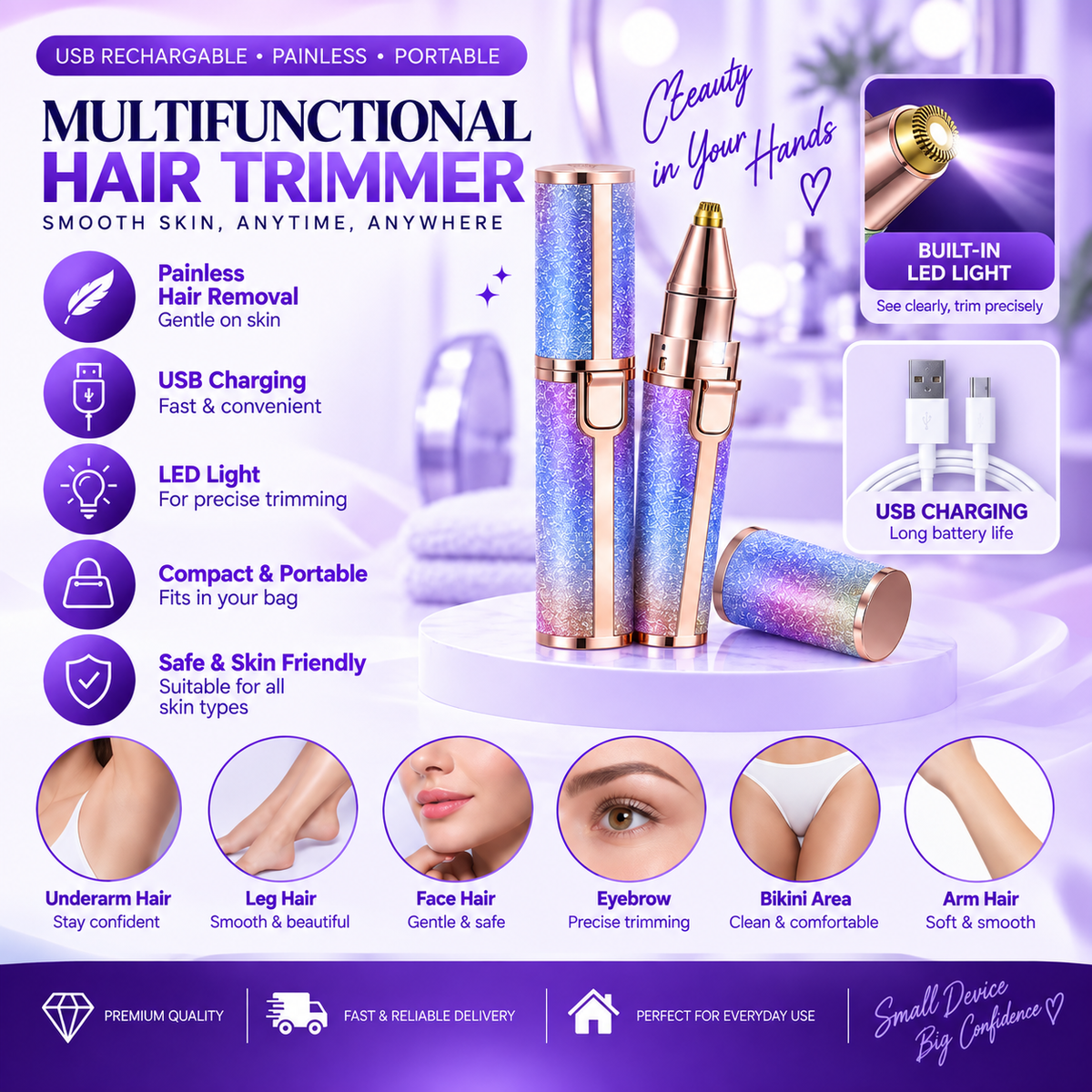 2-in-1 Flawless Brows Rechargeable Eyebrow Trimmer