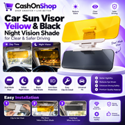 2-in-1 Car Sun Visor – Yellow Night Vision & Black Day Shade