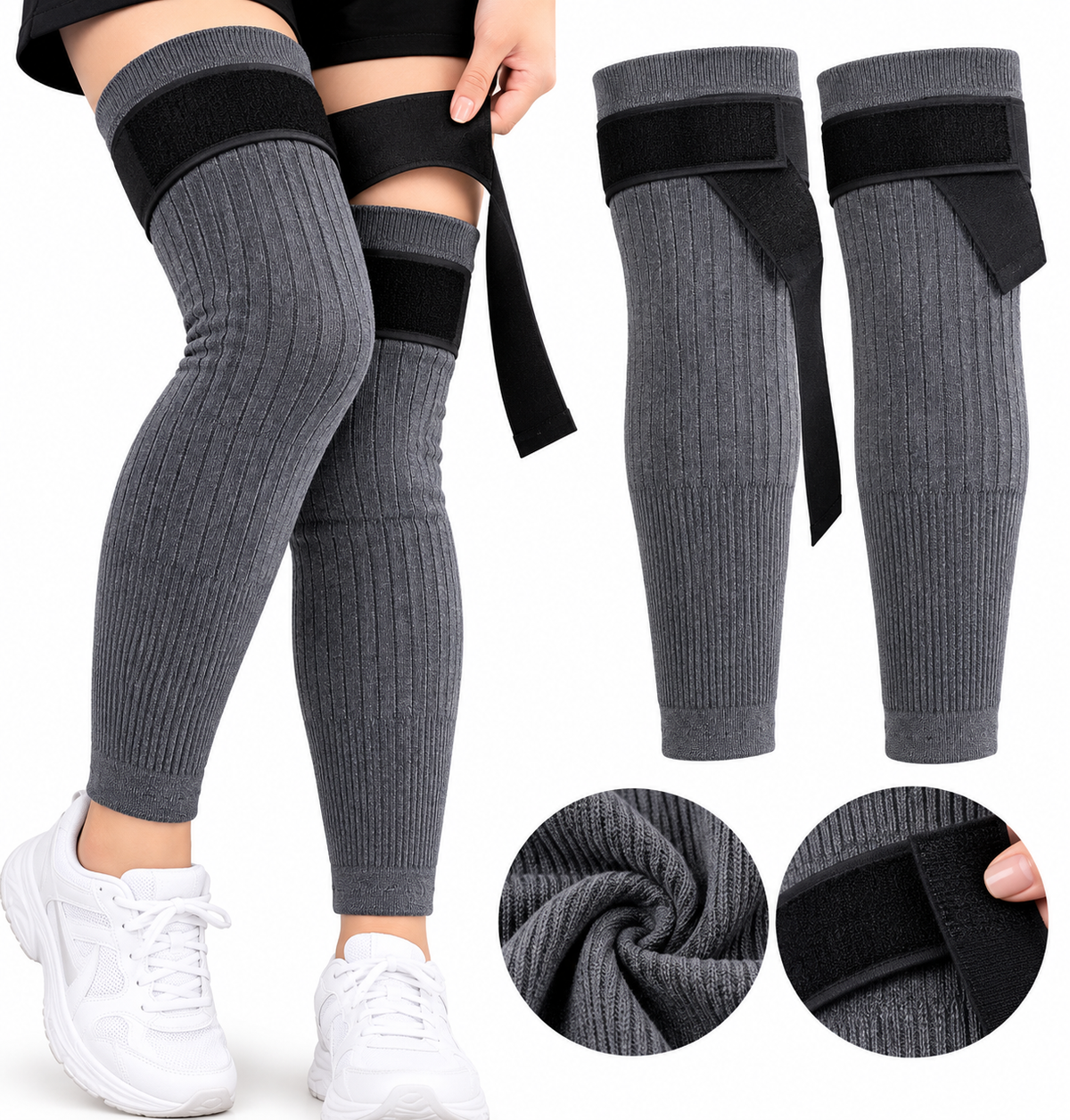 Winter Leg Warmers – Warm, Soft & Adjustable Knit Leg Covers